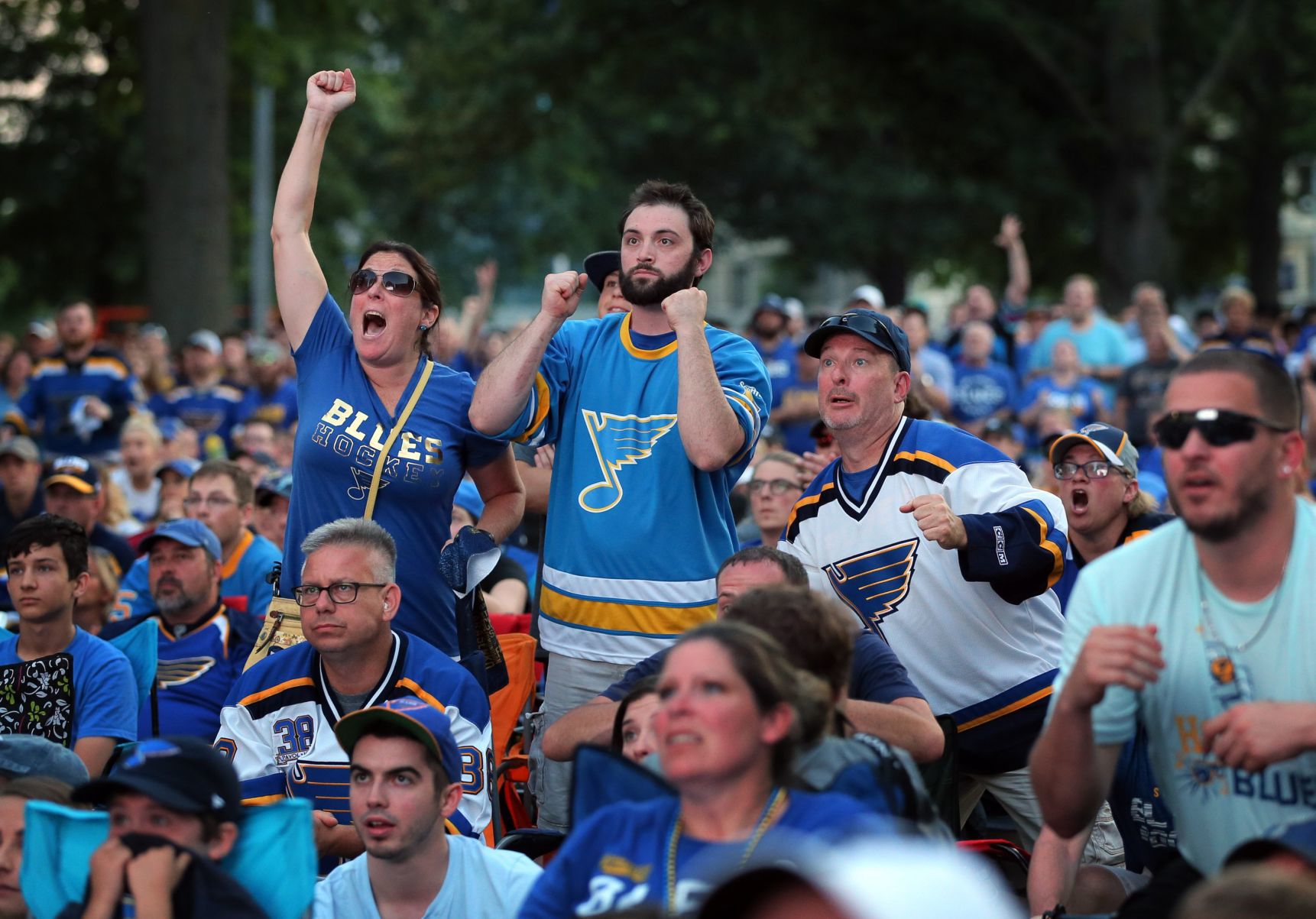 St. Louis Blues fans Game 6 watch party